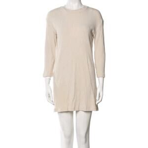 Reformation Sweater Dress Ribbed Knit Stretch Cream XL organic Cotton Tencel